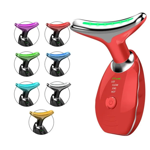 7 colors -Purpose Lifting And Firming Facial Massage Device Neck Face Massager Neck Face Beauty Device In Portable Face Massager