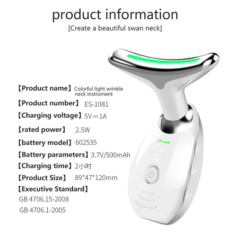 7 colors -Purpose Lifting And Firming Facial Massage Device Neck Face Massager Neck Face Beauty Device In Portable Face Massager