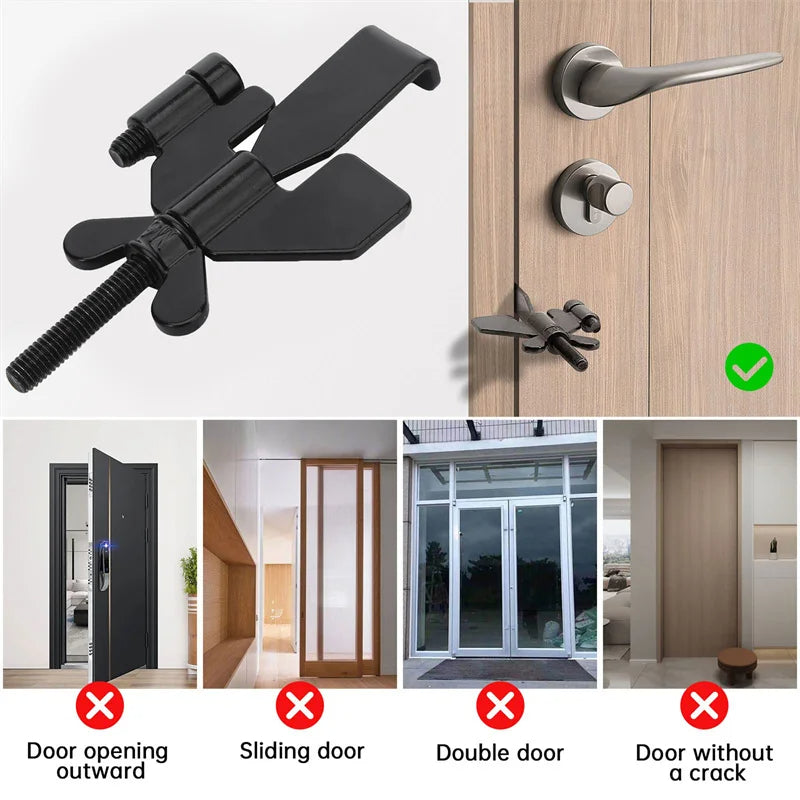 Portable Door Lock Privacy Extra Security Lock Anti Theft Travel Inside Door Locker for Traveling Home Bedroom Apartmen